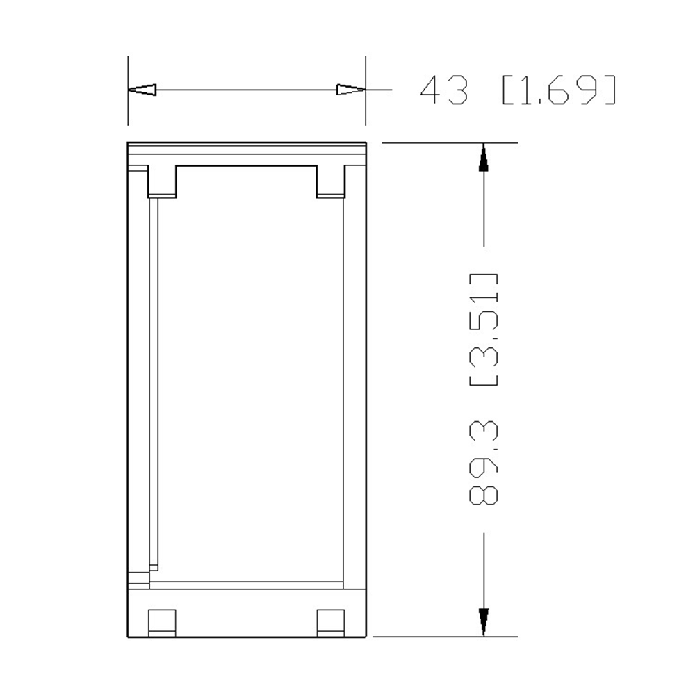 40-220-1 MODULAR SOLUTIONS ALUMINUM GUSSET<br>45MM X 90MM GRAY PLASTIC CAP COVER FOR 40-120-1, FOR A FINISHED APPEARANCE